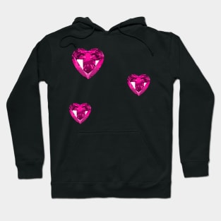 pink bejeweled bedazzled heart gems sticker pack Hoodie